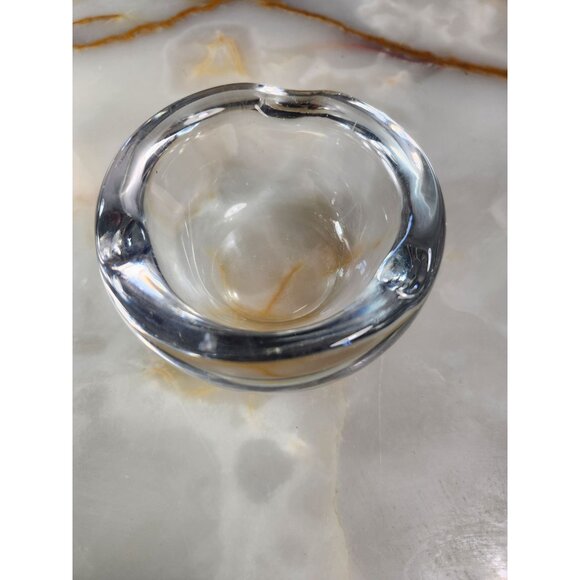 Vintage Daum France Crystal Glass Ashtray / Dish With Rounded Edges - Picture 2 of 7